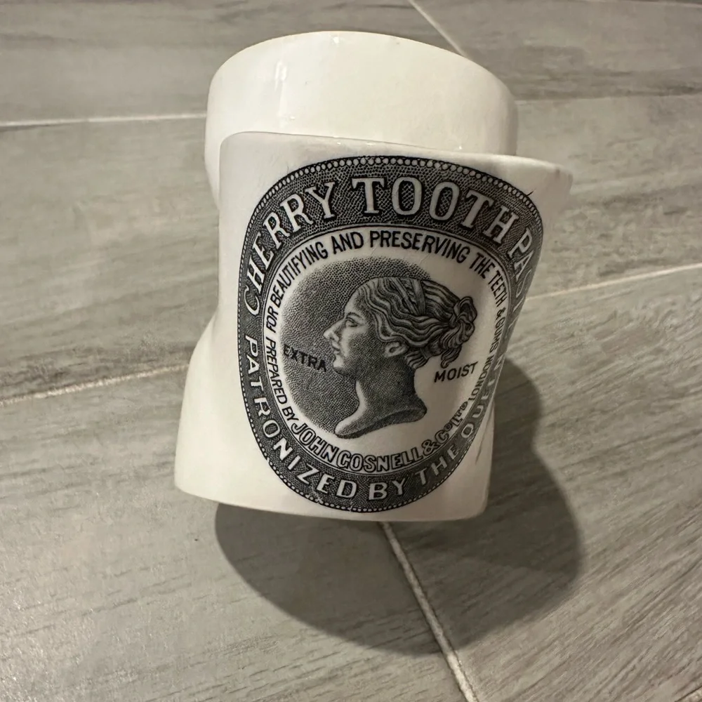 Vintage Gents Shaving Mug Cherry Toothpaste Design